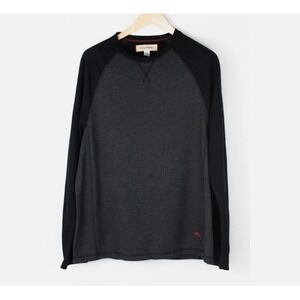 TOMMY BAHAMA Mens‎ Jumper Sweater L Long Sleeve Crew Neck Pullover Gray Black